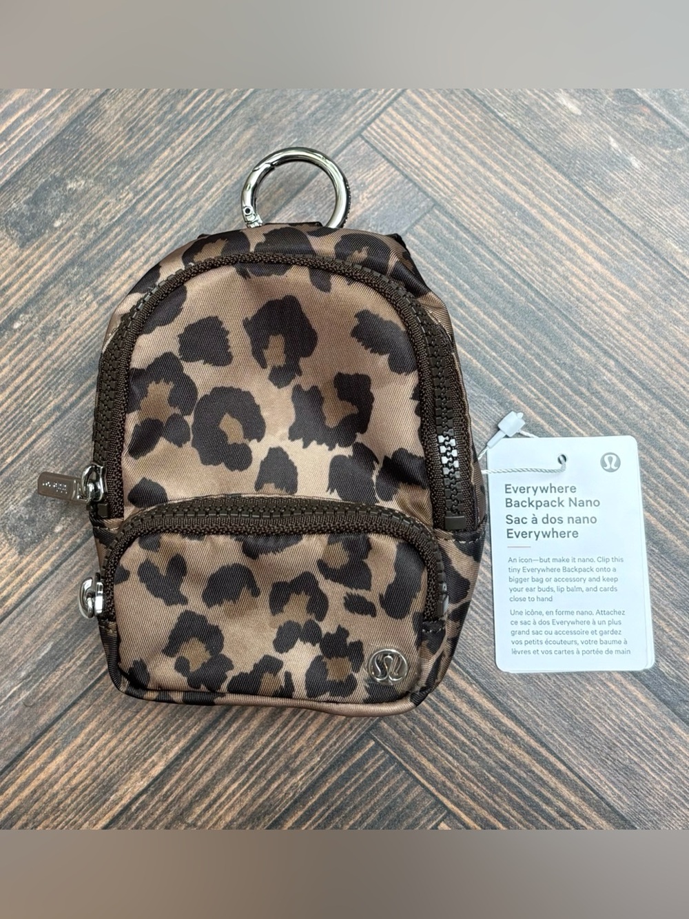 NWT Lululemon Everywhere Backpack Nano Mini In True Leopard/Night Brown/Gold